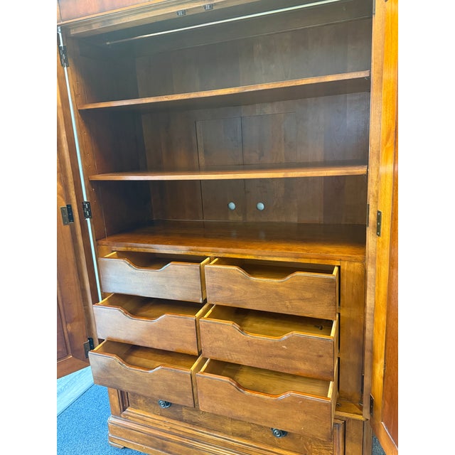 1990s Vintage Ethan Allen Burled Wood Townhouse Armoire For Sale - Image 5 of 12