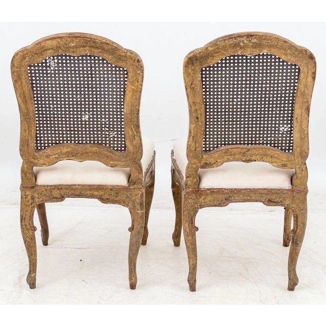 French Provincial Painted Wood Side Chairs, Pair For Sale In New York - Image 6 of 6