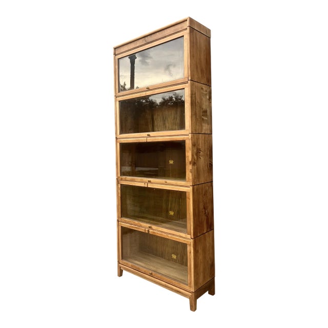 Tall Birch Barrister Bookcase With Five Sections | by Gunn Furniture Co For Sale