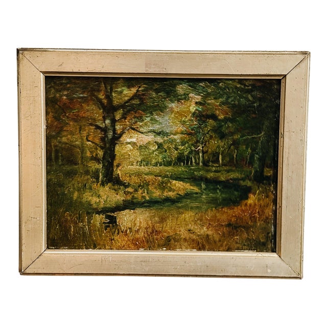 Original Mid Century English Oil Painting by H. Simpson For Sale
