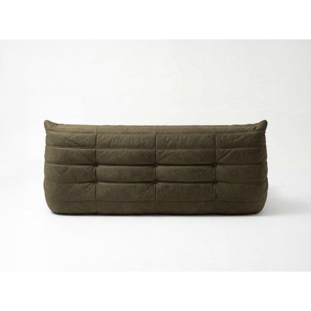 Togo Sofa Set in Khaki Green by Michel Ducaroy for Ligne Roset, Set of 5 For Sale - Image 5 of 14