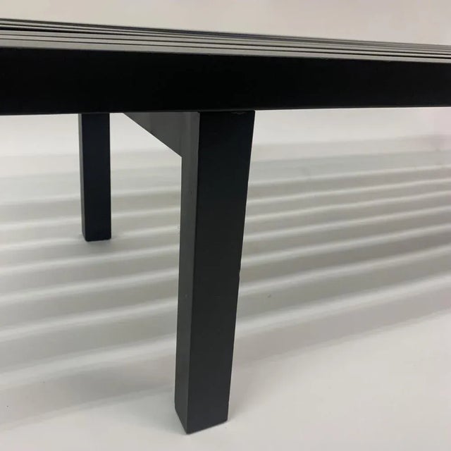 Mid-Century Slatted Wooden Bench, 1970s For Sale - Image 9 of 10