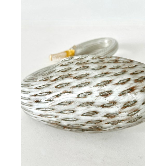 Murano Glass Swan Dish With Bullicante Inclusions For Sale - Image 14 of 15