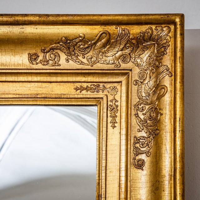 Large Gilt Empire Wall Mirror, 1800s For Sale - Image 10 of 11