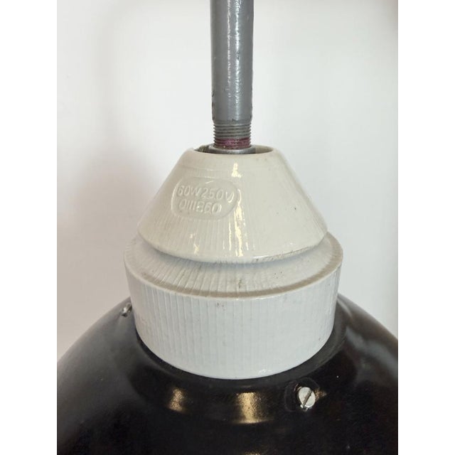 1950s Industrial Factory Wall Lamp with Black Enamel Shade, 1960s For Sale - Image 5 of 16