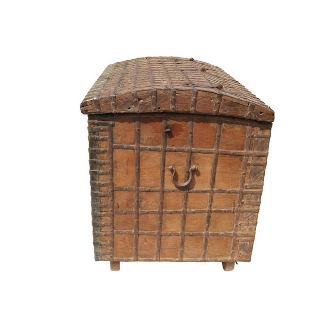 Vintage Indian Dowry Chest on Wheels, 1920s For Sale - Image 12 of 18