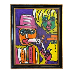 “Paris Bar” Titled Peter Keil Painting, 1964