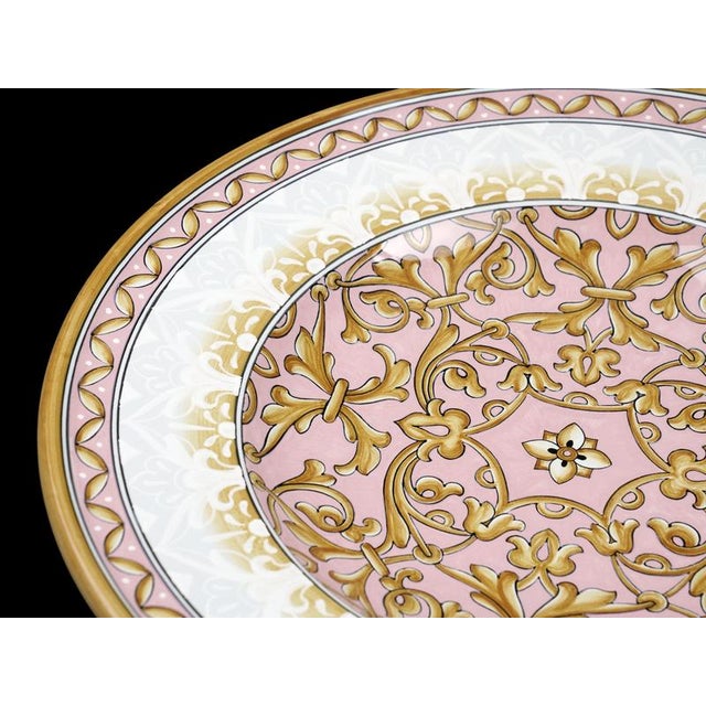 Pink Damask Plate by Deblona For Sale - Image 4 of 12