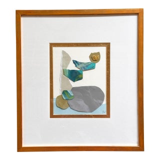 "Cut to the Feeling 3" Original Framed Collage on Paper by Zac Woodiel For Sale