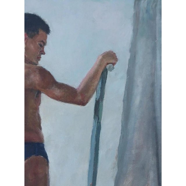 Realism Nude Male Figure Oil Painting, Erotic Art, Ukrainian Artist, 1953 74-55 For Sale - Image 3 of 6