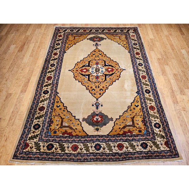 Vintage Indian Agra Carpet, Handwoven Wool Pile, Open Field Design, 8' x 11' For Sale - Image 11 of 18