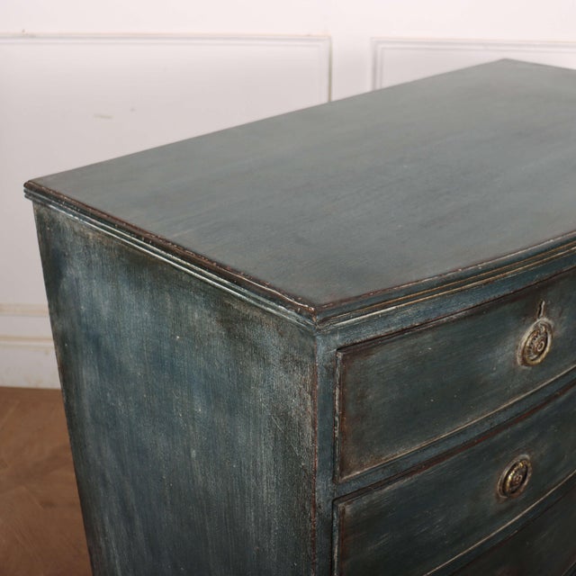 English Painted Bow Front Chest of Drawers For Sale - Image 9 of 11