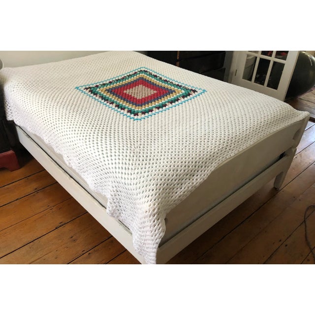 2000 - 2009 Cottage Style Hand Crochet Bedspread / Coverlet 76' X76" For Sale - Image 5 of 7