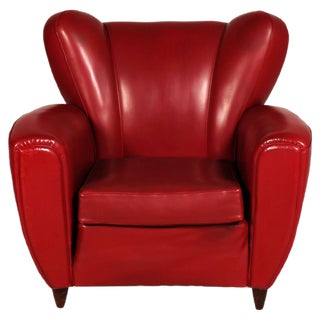 Art Deco Italian Club Chair from Guglielmo Ulrich, 1940s For Sale