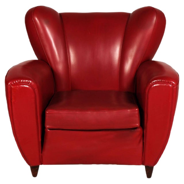 Art Deco Italian Club Chair from Guglielmo Ulrich, 1940s For Sale