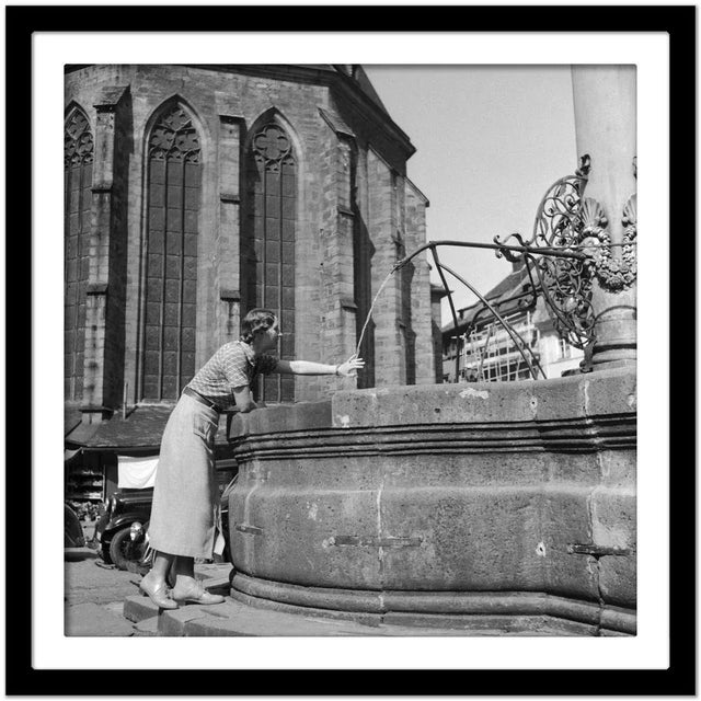 Woman, Fountain, Heiliggeist Church Heidelberg, Germany 1936, Printed 2021 For Sale - Image 4 of 5