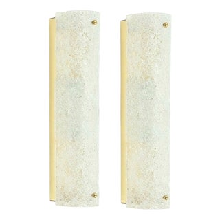 Mid-Century Modern Tubular Murano Glass Wall Lamps from Hillebrand, Germany, 1970s, Set of 2 For Sale