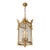 Antique French Lantern Chandelier Louis XVI Style Brass and Glas Gold Handmade For Sale