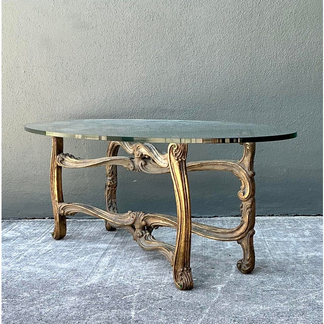 Vintage Gilt Tipped Coffee Table After Maison Jansen For Sale In West Palm - Image 6 of 12