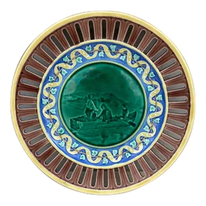 19th Century Majolica Reticulated Plate Wedgwood