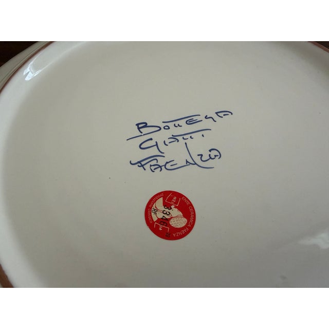 Vintage Italian Faenza Hand-Painted Majolica Floral Wall Plate For Sale - Image 9 of 9