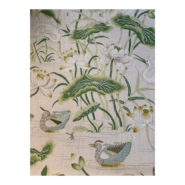 Schumacher Lotus Garden Leaf Fabric 8 Yards For Sale