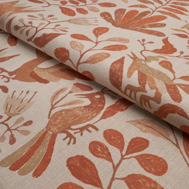 SAMPLE - Schumacher x Abel Macias Canopy Fabric In Terracotta For Sale In New York - Image 6 of 6