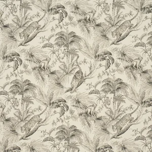 Schumacher Forest Canopy Fabric In Black & Ivory