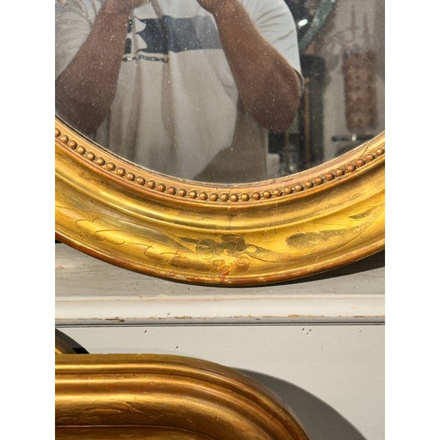 Traditional French Louis Philippe Oval Giltwood Mirrors For Sale - Image 3 of 11