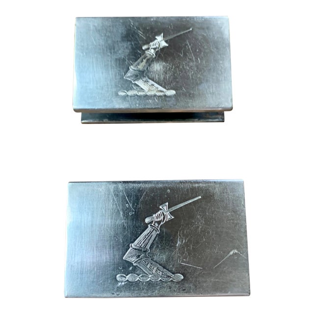 Vintage Silver Matchbook Covers - A Pair For Sale