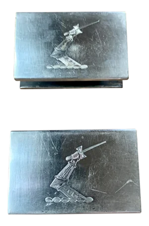 Vintage Silver Matchbook Covers - A Pair