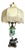 Antique Victorian Revival Hand-Painted Floral Glass Table Lamp With Dolphin Supports For Sale