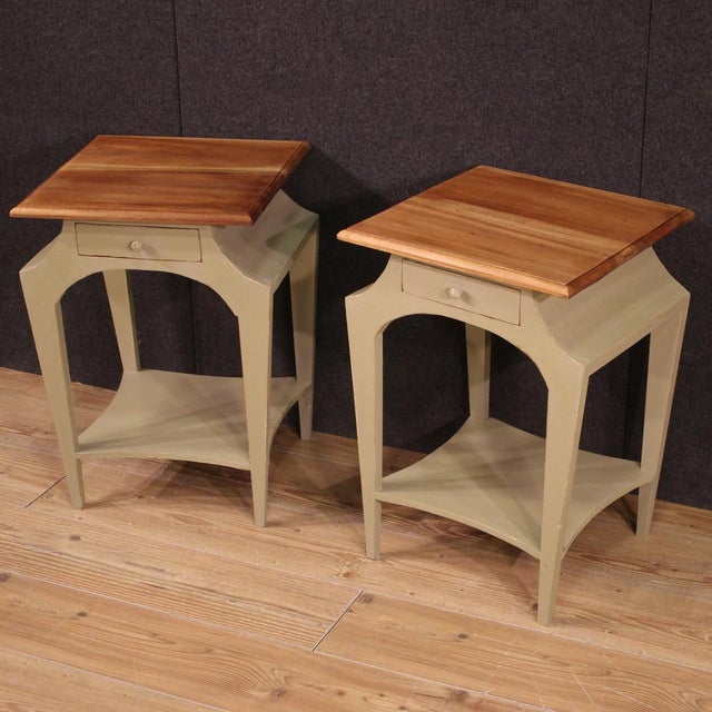 Vintage Painted Bedside Tables, 1980s, Set of 2 For Sale - Image 4 of 13
