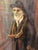 1940s Ozer Shabat, Judaica Oil Painting 1945 Palestine Old Jewish Man Polish Israeli Artist, 1945 For Sale - Image 5 of 7