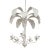 Vintage Tole Metal Newly Painted White Palm Leaf Chandelier Curated by Turtle and Crane - Dorothy Draper Style For Sale