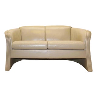 Patrician Furniture Leather Loveseat 1980s For Sale