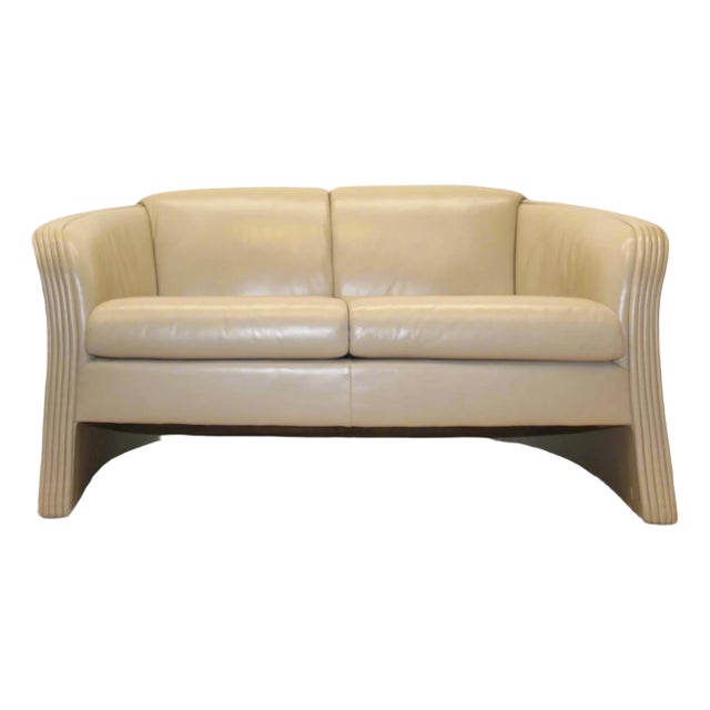 Patrician Furniture Leather Loveseat 1980s For Sale