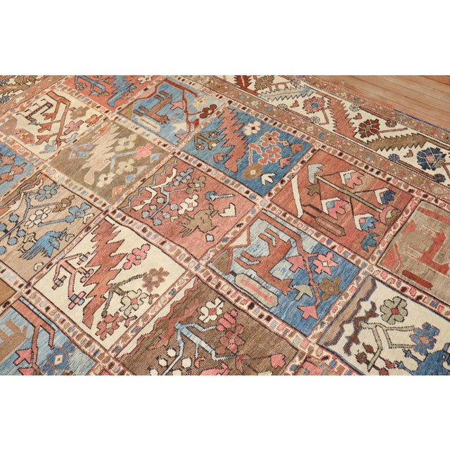 Antique Persian Heriz Pictorial Room Size Rug For Sale - Image 9 of 18