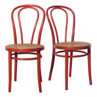 Vienna Straw Chairs in the style of Thonet, 1970s, Set of 2 For Sale