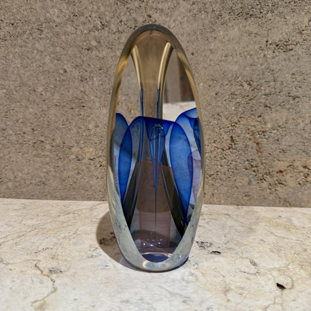 1990s Veiled Glass Art Panel Sculpture Edward Kachurik For Sale - Image 11 of 13