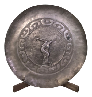 Antique Embossed Pewter Plate, 1800s