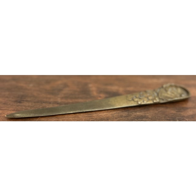 1920s 1920s Signed Henri Rischmann Art Nouveau Handmade Bronze Letter Opener For Sale - Image 5 of 15