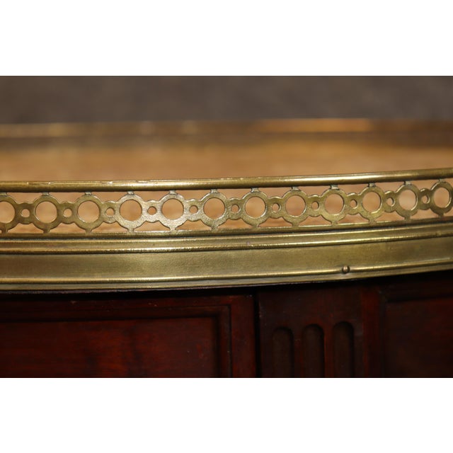 Pair French Louis XVI Style Marble Top & Bronze End Tables by Cassard Et Cie For Sale - Image 11 of 15