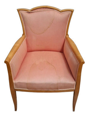 Art Deco Style Armchair in Light Molded Wood, 1930s