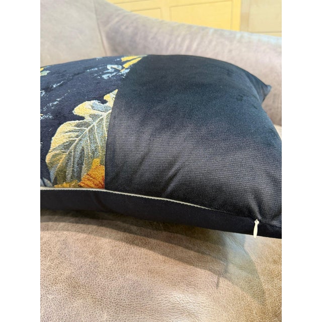 Contemporary Handmade Panther Velvet Lumbar Cushion Cover For Sale - Image 3 of 12