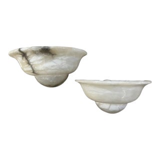1950 Alabaster Shell Shape Sconces - a Pair For Sale