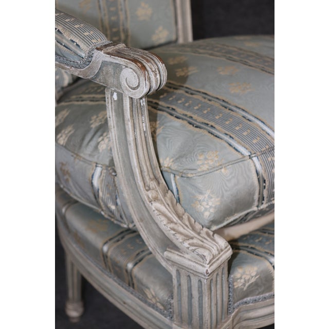 Pair of Antique Louis XVI Style Paint Decorated Arm Chairs by Maison Jansen For Sale - Image 11 of 17