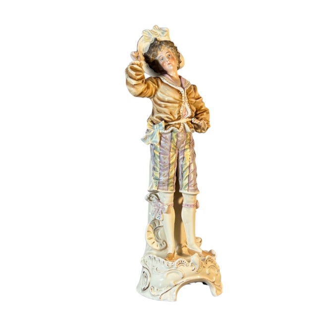 Antique Meissen Style German Porcelain Figurine Young Man For Sale - Image 14 of 18