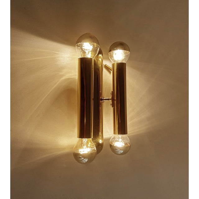 Vintage Space Age Brass Sconces, 1970s, Set of 2 For Sale - Image 12 of 18