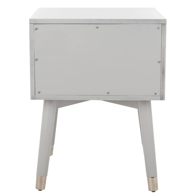 Retro Nightstand in Grey & Silver For Sale - Image 4 of 9